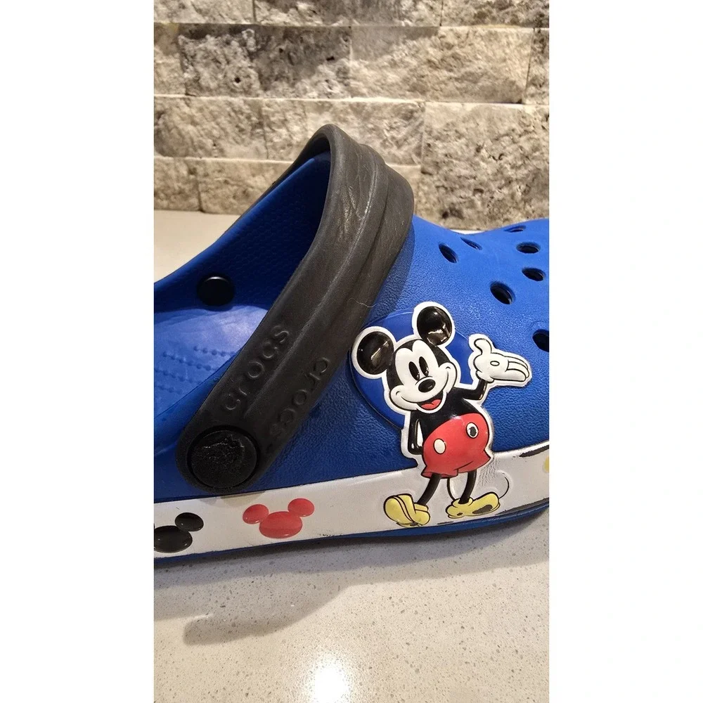 Disney Mickey Mouse Blue Crocs Kids Slip-On Garden Water Shoe Comfort Foam SZ J2